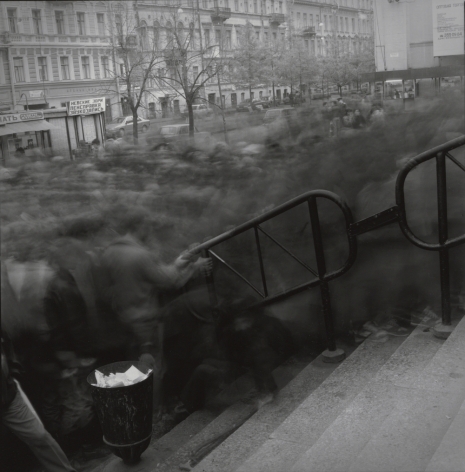 Crowd going to Vasileostrovskaya Metro Station, 1993