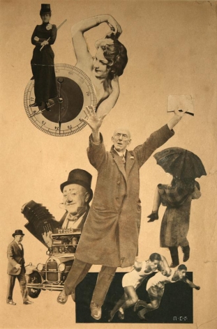 Petr Stepanovic Galadzhev (1900-1971), Collage with Girls, Athletes, and Clowns, c. 1924
