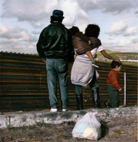 Waiting to Run, Tijuana, 1992, Gelatin silver print with applied oil paint