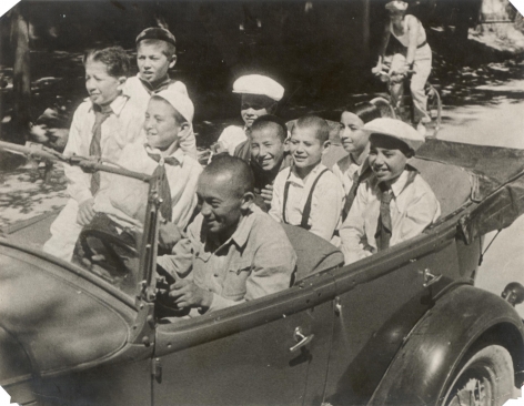Youth and Kids in Car, ca. late 1920s-early 1930s, Vintage gelatin silver print